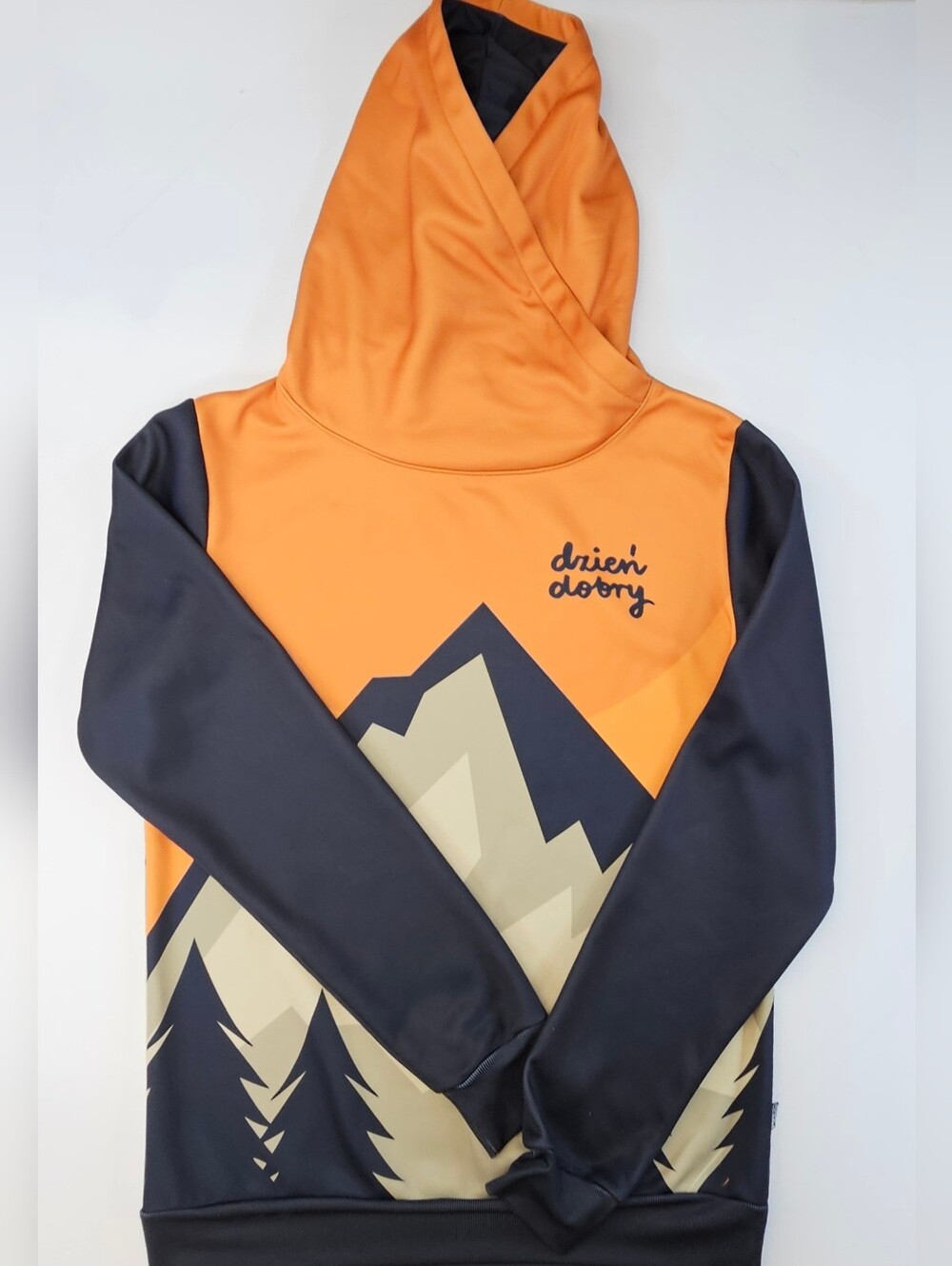 Warsztat Koszulkowy XXL 2XL Men's Pullover Grey Orange Dzien Dobry Polyester 100